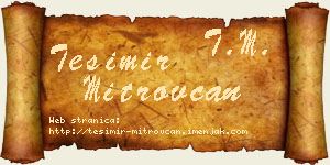 Tešimir Mitrovčan vizit kartica